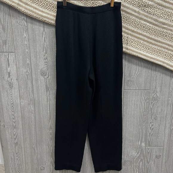 St. John Basics High Rise Elastic Waist Pleated Front Knit Trouser Pant Sz 6 - Picture 3 of 9